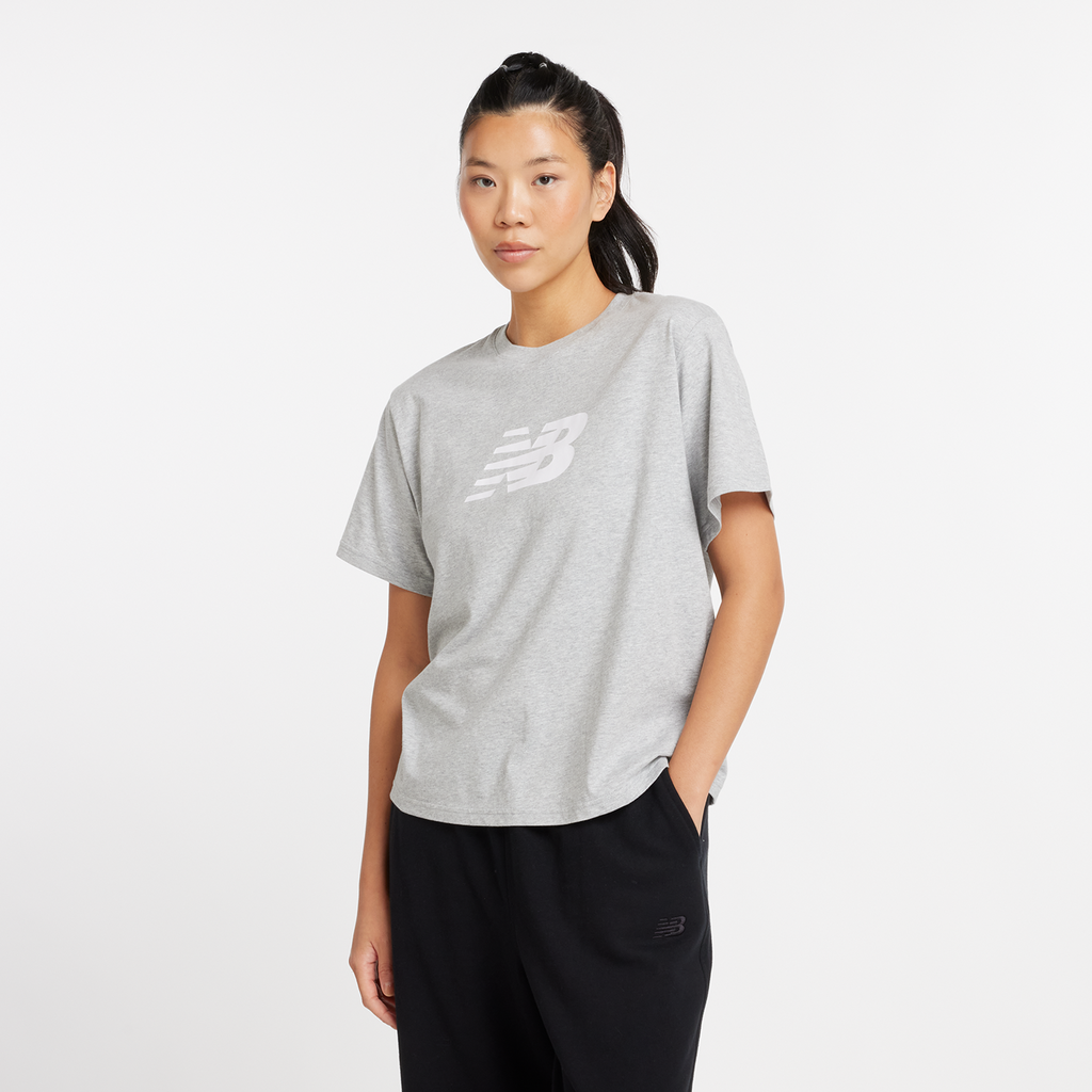 New Balance W Sport Jersey Relaxed Logo T-Shirt Relaxed Fit Damen, grau, Grösse: XS