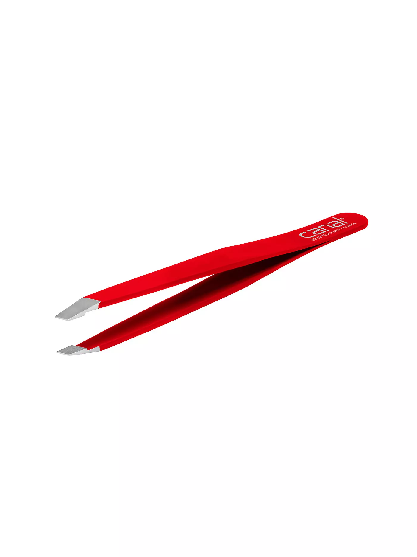 canal Haarpinzette 9cm schräg rot