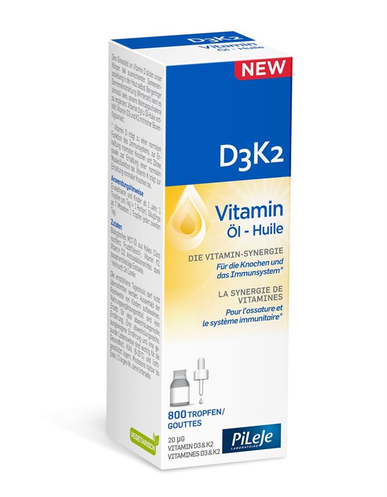PiLeJe D3K2 Vitamin Öl Fl 20 ml