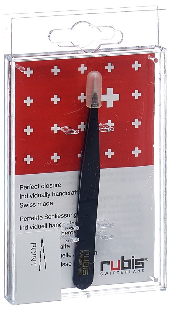Rubis Pinzette spitz schwarz Inox