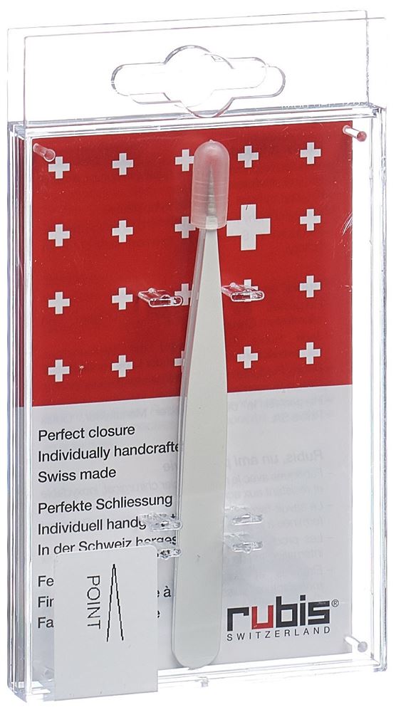 Rubis Pinzette spitz weiss Inox