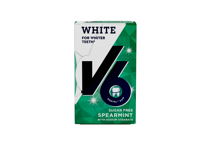 V6 White Kaugummi Spearmint Box