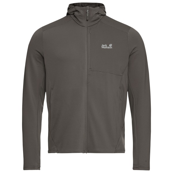 Jack Wolfskin - Litestride Hooded Fullzip - Fleecejacke Gr XXL braun/grau