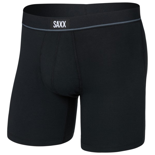 Saxx - Essential Cotton Boxer Brief Fly - Alltagsunterwäsche Gr S schwarz