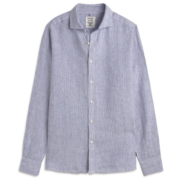 Ecoalf - Alfredo Linen Stripes Shirt - Hemd Gr L lila
