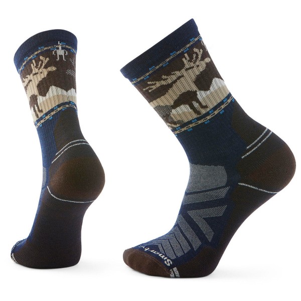 Smartwool - Hike Light Cushion Mountain Moose Crew Socks - Wandersocken Gr 34-37 schwarz