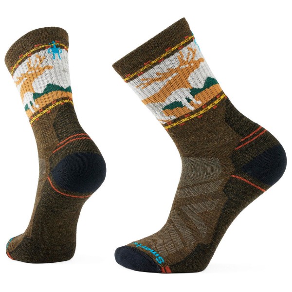 Smartwool - Hike Light Cushion Mountain Moose Crew Socks - Wandersocken Gr 34-37 braun