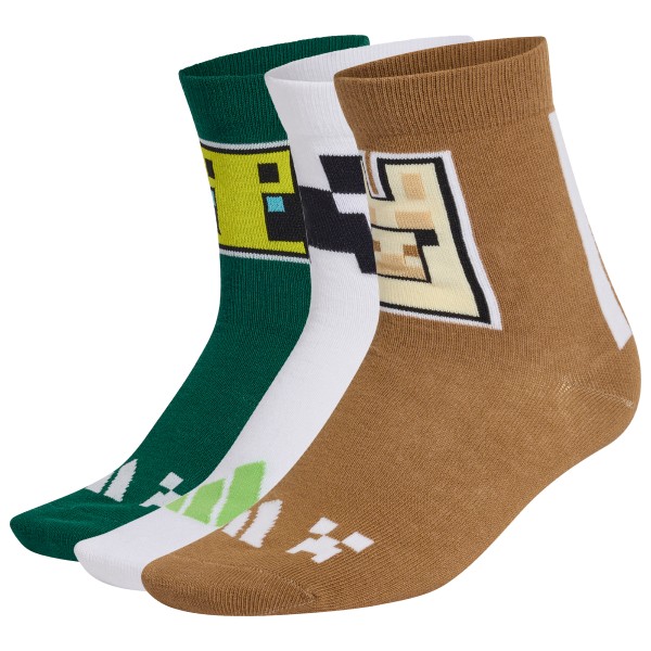 adidas - Kid's Minecraft 3-Pack - Multifunktionssocken Gr 22-24;25-27;28-30;31-33;37-39;40-42 braun