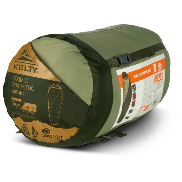 Kelty - Cosmic Synthetic 0 - Kunstfaserschlafsack Gr 214 x 82 cm - Long cherry mahogany / sea spray