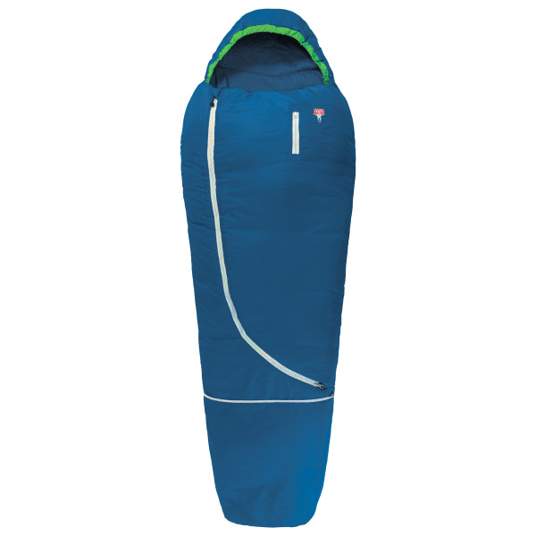 Grüezi Bag - Biopod Wolle Kids World Traveller - Kinderschlafsack Gr bis 170 cm Körpergröße - 140-190 x 65 x 45 cm blau