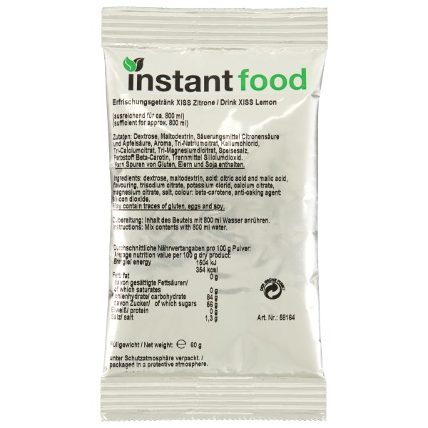 Travellunch - XISS Erfrischungsgetränk Zitrone Gr 20 x 60 g