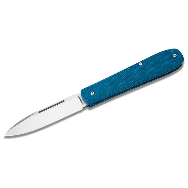 Böker Manufaktur Solingen - Coffin Denim Micarta - Messer Gr Klinge 8 cm blau/weiß