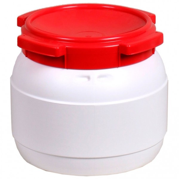 Basic Nature - Weithalstonne Rund - Schutzbox Gr 10,4 l grau/rot/weiß