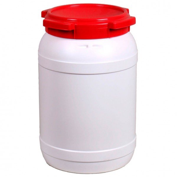 Basic Nature - Weithalstonne Rund - Schutzbox Gr 20 l grau/rot