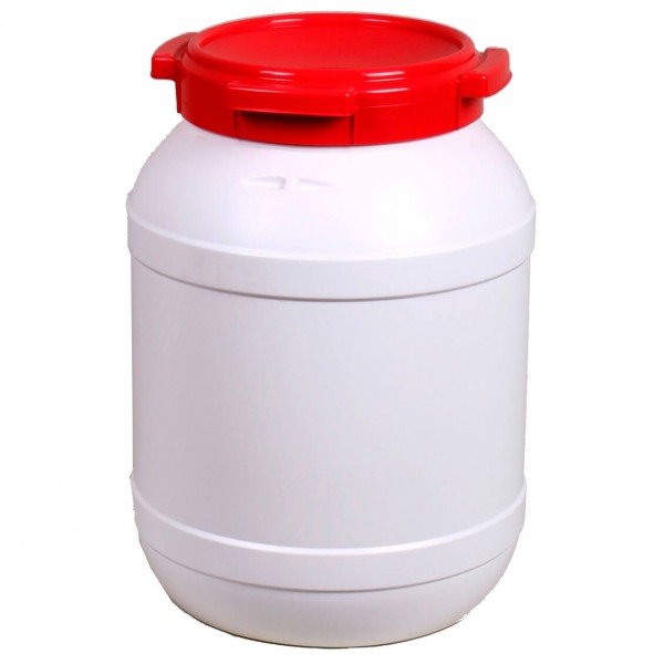 Basic Nature - Weithalstonne Rund - Schutzbox Gr 26 l grau/rot