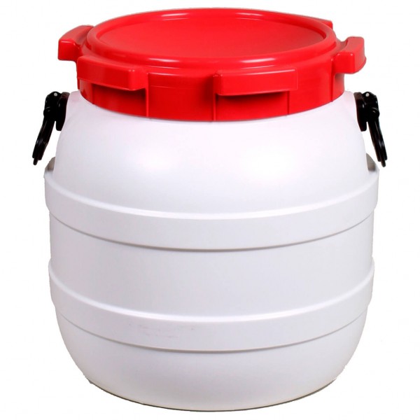 Basic Nature - Weithalstonne Rund - Schutzbox Gr 41,5 l grau/rot/weiß