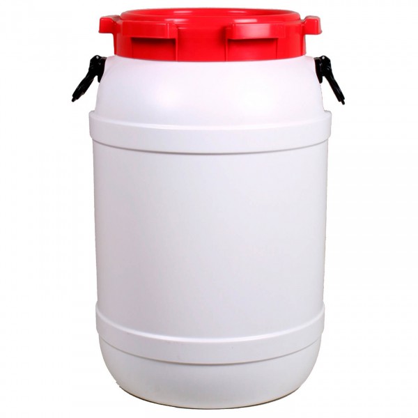 Basic Nature - Weithalstonne Rund - Schutzbox Gr 68,5 l grau/weiß