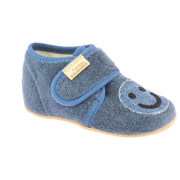 Living Kitzbühel - Kid's Babyklett Frottee Smiley - Hüttenschuhe Gr 18 grau