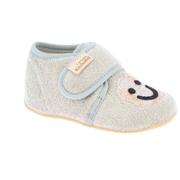 Living Kitzbühel - Kid's Babyklett Frottee Smiley - Hüttenschuhe Gr 18 grau/beige