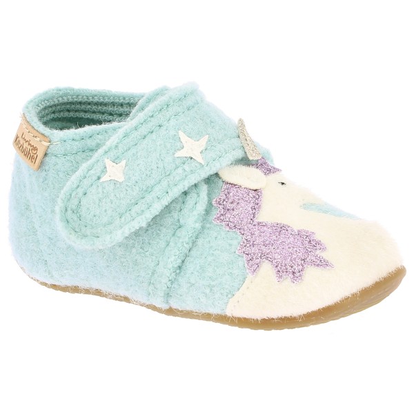Living Kitzbühel - Baby's Klettschuh Einhorn & Stern - Hüttenschuhe Gr 18 grau