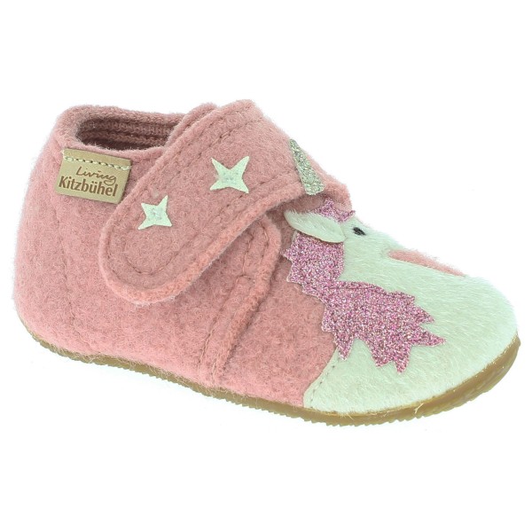 Living Kitzbühel - Baby's Klettschuh Einhorn & Stern - Hüttenschuhe Gr 18 grau