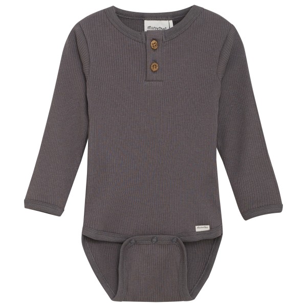 Minymo - Kid's Body L/S Rib - Alltagsunterwäsche Gr 56 grau