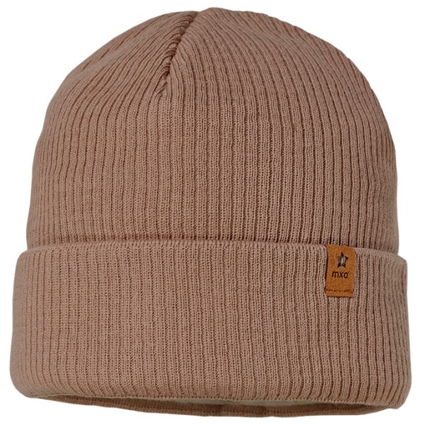 maximo - Kid's Mini-Beanie Umschlag mit Fleecefutter - Mütze Gr 47-49 cm braun