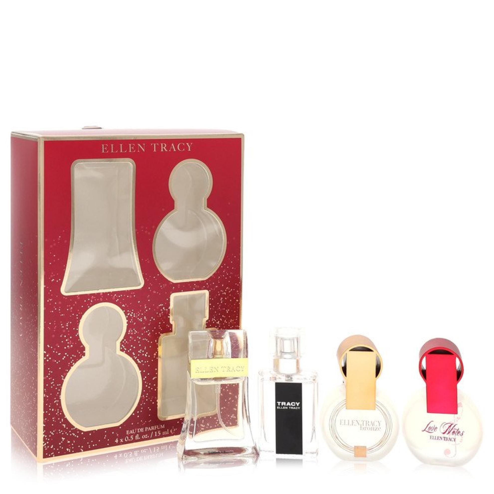 Ellen Tracy Gift Set -- 15 ml  EDP Spray + 15 ml Tracy EDP Spray + 15 ml  Bronze + 15 ml Love Notes EDP Spray