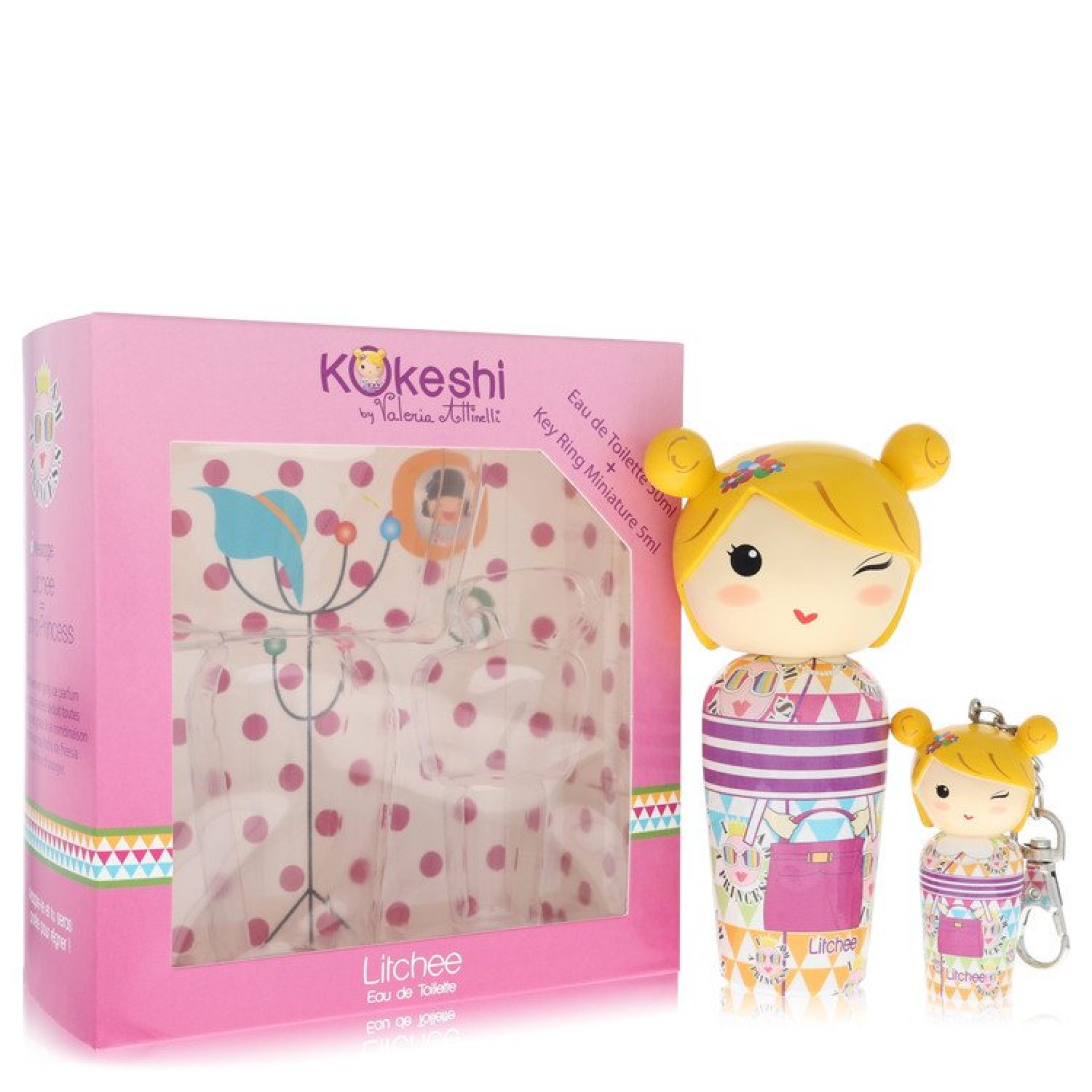 Kokeshi Litchee Eau De Toilette Spray with Key Ring 51 ml