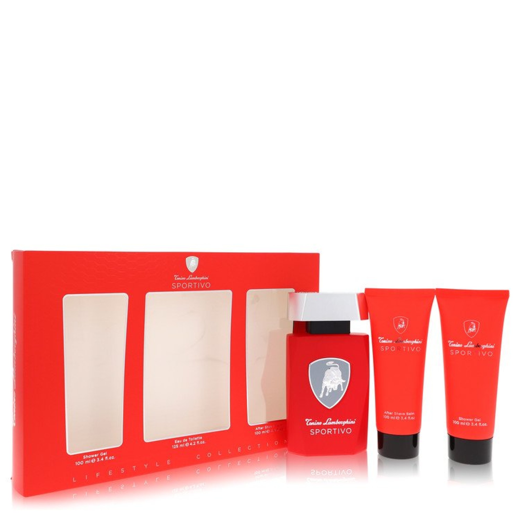 Tonino Lamborghini Lamborghini Sportivo Gift Set -- 124 ml Eau De Toilette Spray + 100 ml Shower Gel + 100 ml After Shave Balm